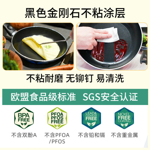 Rossosfera意大利進口平底煎鍋牛排煎餅不沾鍋煎蛋鍋油炸早餐鍋