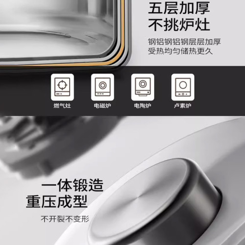 家用加厚食品級316不鏽鋼湯鍋無塗層電磁爐煮麵煮粥煲湯特厚蒸鍋
