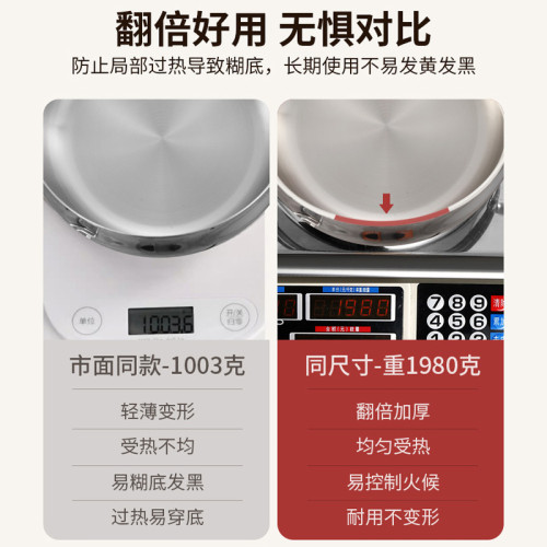 新款加厚食品級316不鏽鋼湯鍋無塗層大肚煮麵電磁爐家用湯鍋