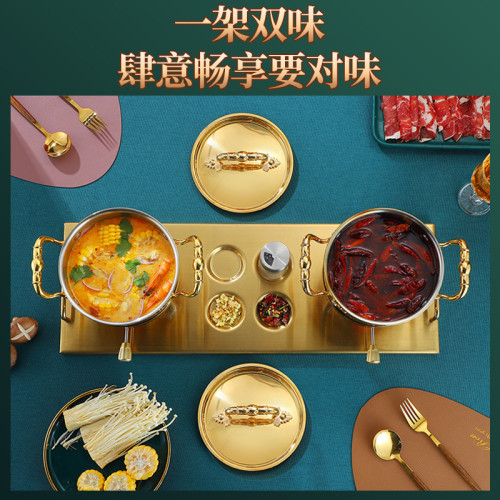 雙人單人小火鍋火鍋盆304食品級不鏽鋼三層鋼材質自助充氣爐