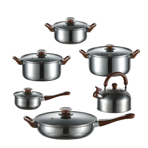 炊具不鏽鋼家用鍋具套裝組合通用烹飪鍋potset12PCS