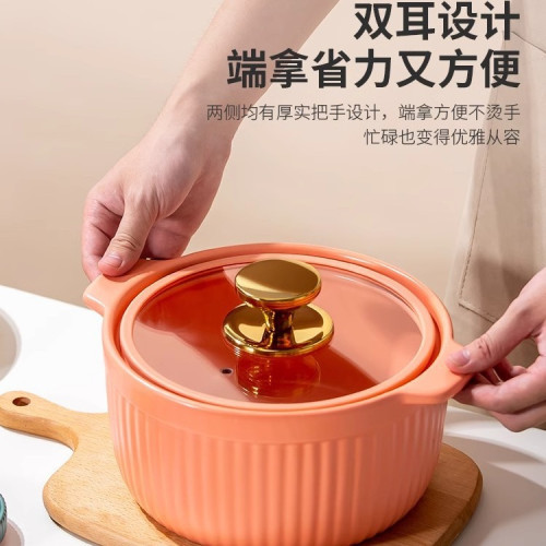 北歐風電陶爐砂鍋煲湯家用瓦斯爐專用沙鍋陶瓷燉鍋玻璃蓋湯煲
