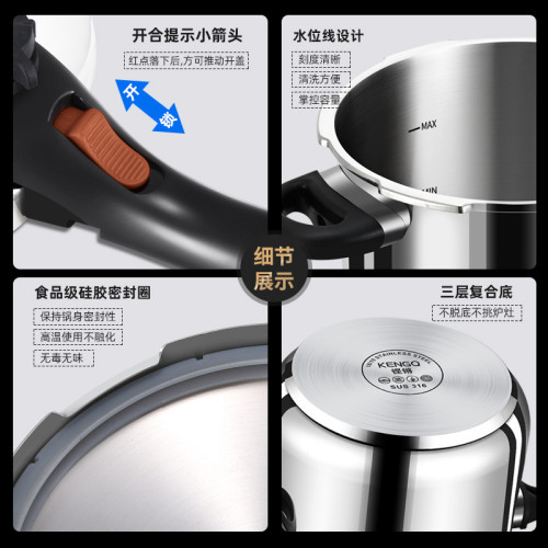 德國新款316不鏽鋼小型高壓鍋家用迷你加厚防爆壓力鍋瓦斯電磁爐