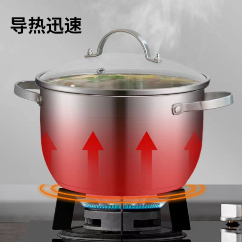 304不鏽鋼複底湯鍋小蒸鍋無塗層蒸屜家用電磁爐瓦斯爐卡式爐通用