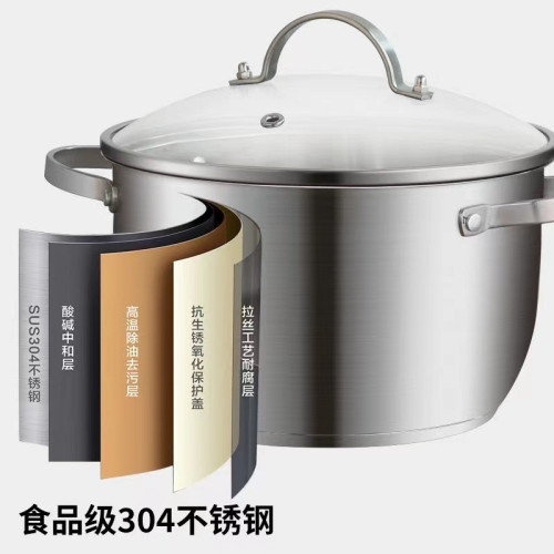 304不鏽鋼複底湯鍋小蒸鍋無塗層蒸屜家用電磁爐瓦斯爐卡式爐通用