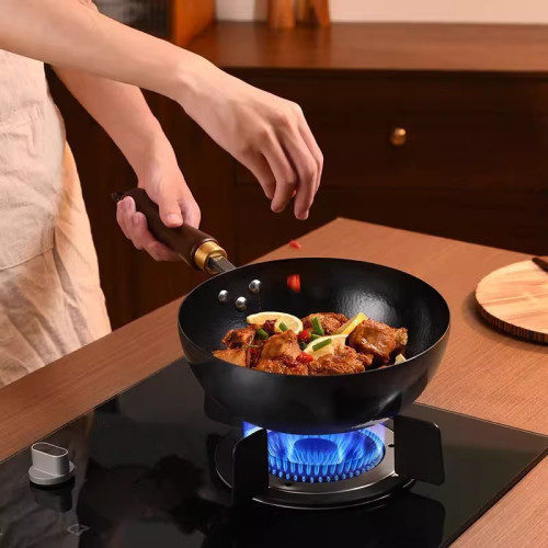 章丘鎚紋小鐵鍋迷你小炒鍋寶寶一人輔食鍋家用炒菜鍋無塗層不沾鍋