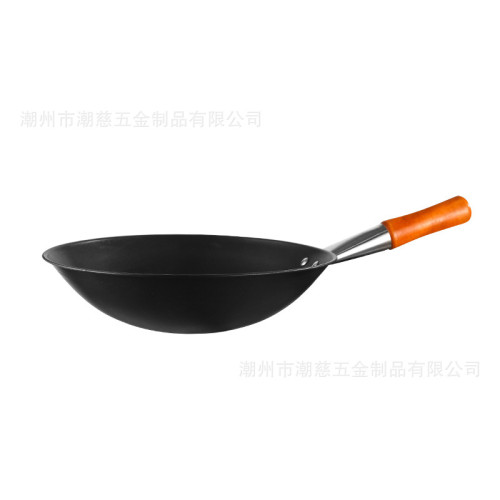 34cm炒鍋不沾鍋家用瓦斯爐通用炒菜鍋單手柄鐵鍋起批