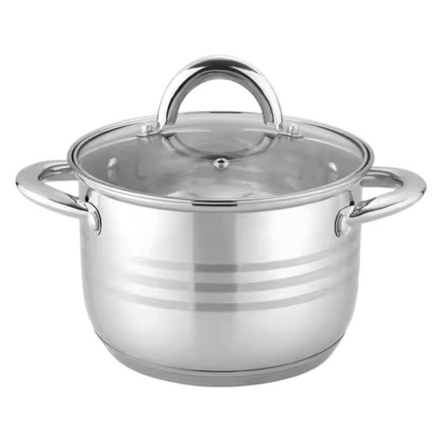 不鏽鋼雙耳湯鍋 三件套煲燉煮蒸鍋具 廚房烹飪炊具套裝複合底