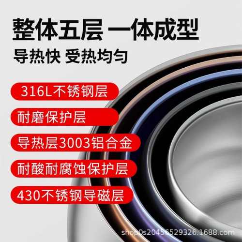 湯鍋316L不鏽鋼蘋果鍋加厚蒸煮鍋家用無塗層瓦斯爐電磁爐通用燉鍋