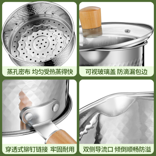 316不鏽鋼小奶鍋家用不沾鍋泡麵煮麵鍋寶寶嬰兒輔食鍋熱奶煮語蘇