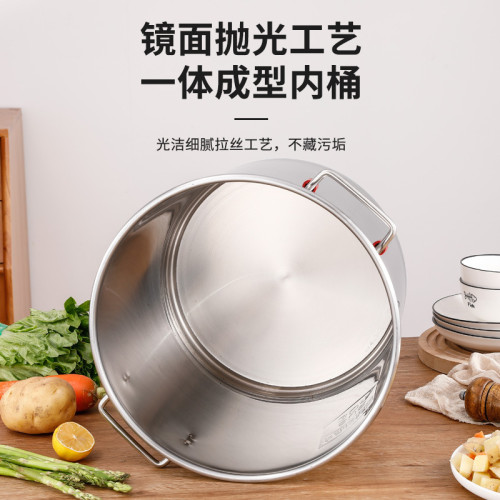 食品級不鏽鋼桶湯桶商用特加厚帶蓋湯鍋鹵鍋熬湯家用圓水桶米油桶