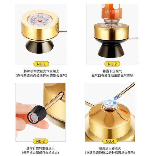 加厚不鏽鋼充氣式小火鍋可調節式家用電磁爐瓦斯專用吃火鍋鍋具