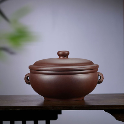 宜興紫砂鍋煲湯蒸汽砂鍋紫砂泥汽柱耐高溫隔水正宗無釉鍋