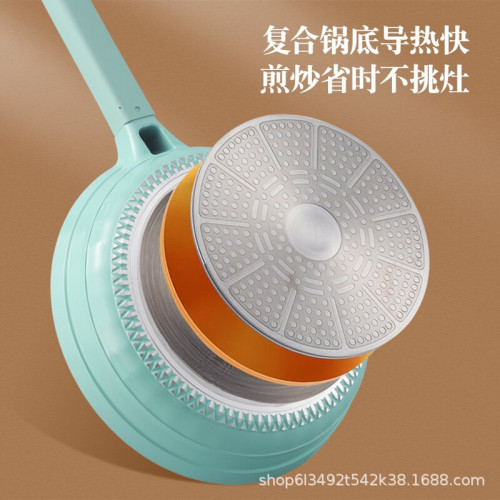 新炒鍋煎鍋不沾炒鍋家用炒鍋無油煙平底鍋電磁爐煤氣通用煎炸炒