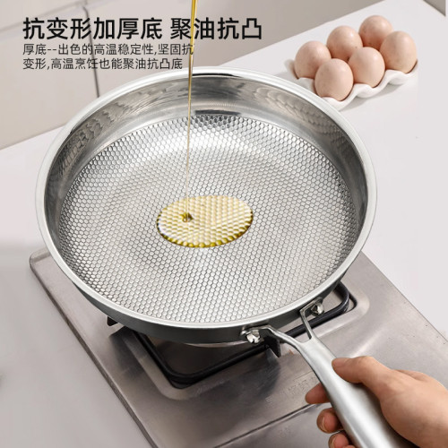 卡仕麗316L不鏽鋼平底鍋家用不沾鍋食品級無塗層煎蛋烙餅牛排煎鍋