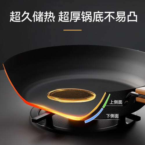 平底鍋無塗層家用煎餅煎蛋牛排不沾鍋瓦斯爐電磁爐專用極鐵鍋煎鍋