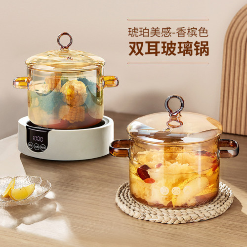 #高硼矽玻璃鍋明火家用燉湯透明關東煮鍋電陶爐泡麵鍋耐高溫向之