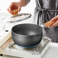 鋁合金雪平鍋廚房家用木柄小奶鍋寶寶輔食鍋創意小號不沾煎鍋湯鍋