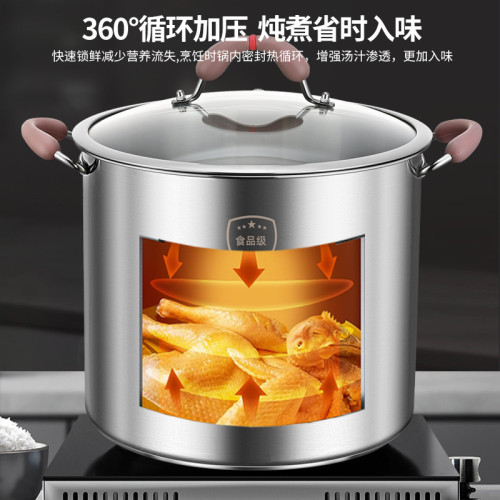 加高湯鍋316不鏽鋼加厚煲湯燉鍋家用滷肉鍋瓦斯大容量電磁爐煮鍋