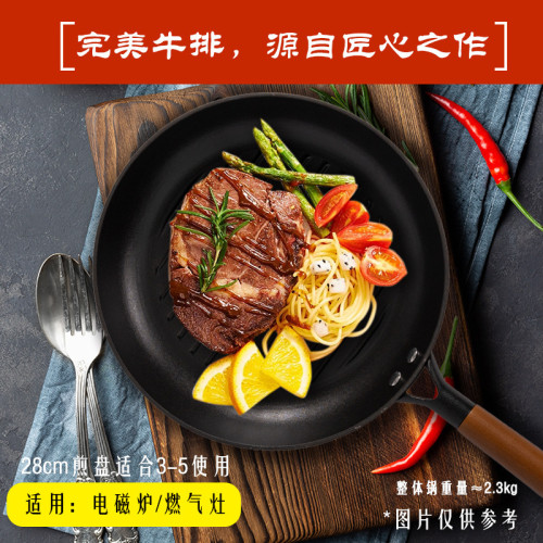 金鍋源平底鍋琺瑯煎盤牛排煎鍋家用不沾鑄鐵鍋煎蛋鍋
