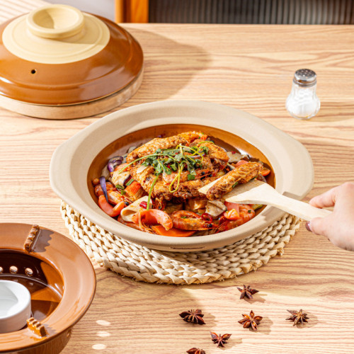 鄲韻陶瓷砂鍋瓦斯爐耐高溫乾燒不裂煲仔飯瓦斯爐專用煲湯鍋淺沙鍋