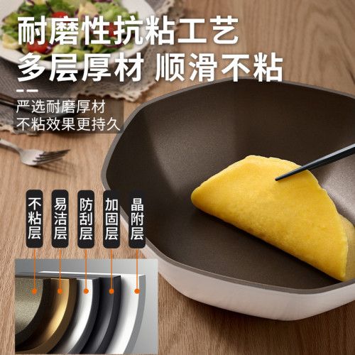 有鈦不沾鍋炒鍋平底家用無塗層八角炒菜鍋電磁爐瓦斯爐專用鈦鍋