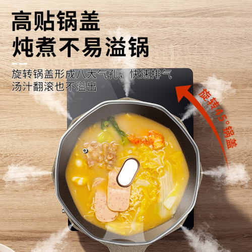 有鈦不沾鍋炒鍋平底家用無塗層八角炒菜鍋電磁爐瓦斯爐專用鈦鍋