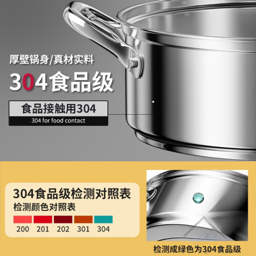 特厚湯鍋304不鏽鋼電磁爐專用氣灶煮加厚雙耳火鍋家用鍋l食品級甄