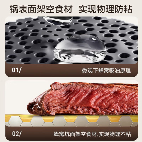 蘇泊爾鐵鍋家用炒菜鍋無塗層輕量老式大鐵鍋蜂窩抗粘瓦斯明火專用