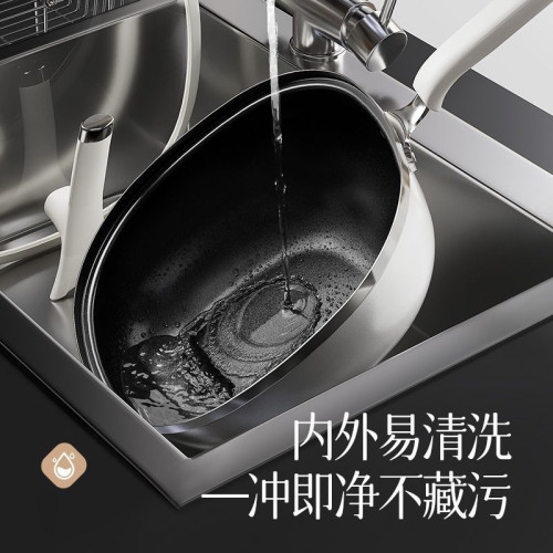 有鈦陶瓷炒鍋不沾鍋家用炒菜鍋不沾平底鍋瓦斯爐灶電磁爐專用