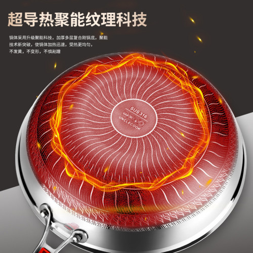 翰樂 316不鏽鋼炒鍋帶蒸籠蜂窩不沾鍋雙面屏皇冠提手蓋32/34cm鍋