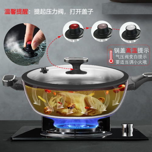 翰樂 麥飯石電磁爐家用不沾炒菜鍋鐵鍋瓦斯爐適用