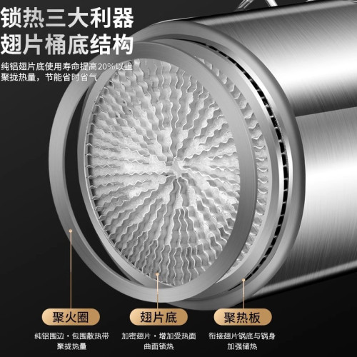 巨厚不鏽鋼翅片節能湯桶帶蓋大容量商用湯鍋燉肉電磁爐專用桶
