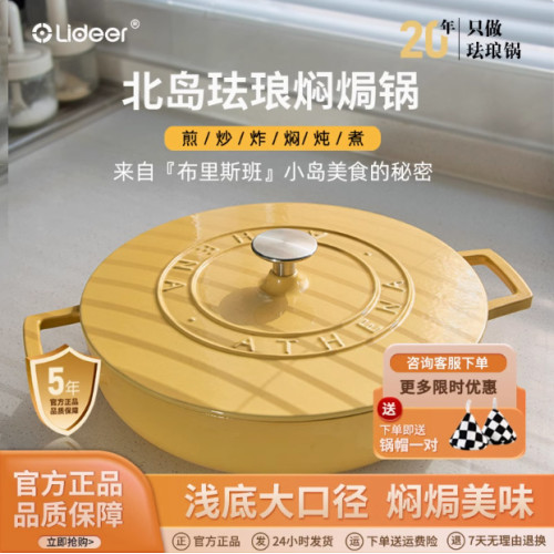 湯鍋琺瑯鍋家用鑄鐵燉鍋大容量燜燒鍋媽咪鍋電磁爐專用煲湯海鮮鍋