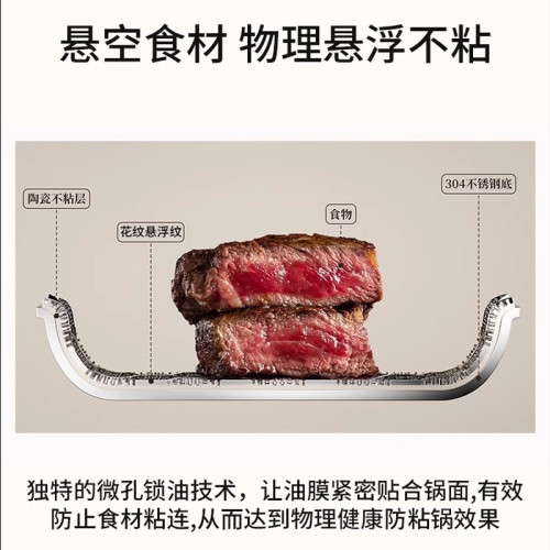 天然陶瓷不鏽鋼煎鍋無塗層家用炒菜鍋 牛排專用小煎鍋不沾平底鍋
