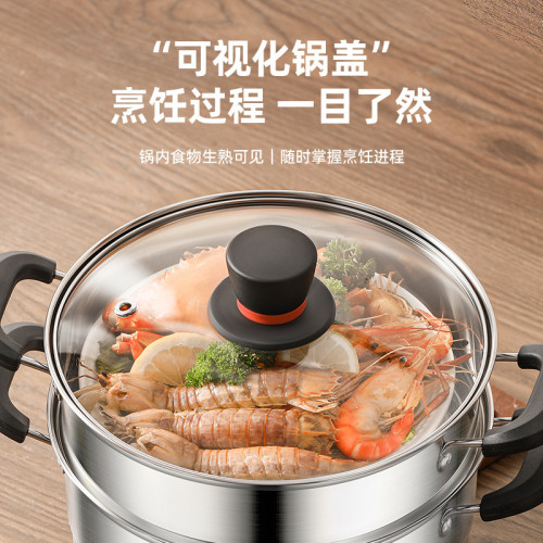 湯鍋304不鏽鋼加厚燉湯煮麵食品級雙層特厚熬粥小鍋電磁爐瓦斯爐