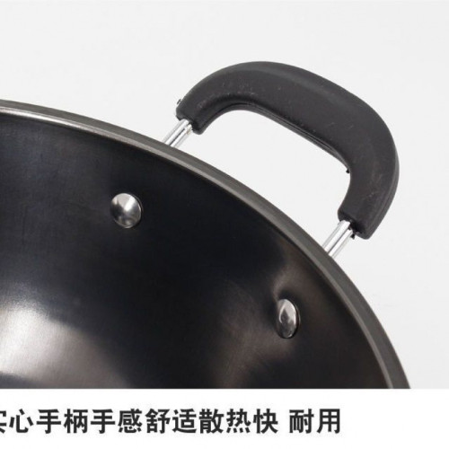 炒鍋不沾鍋章丘家用深型雙耳無塗層鑄鐵多功能燉鍋湯鍋炒鍋砂福帶