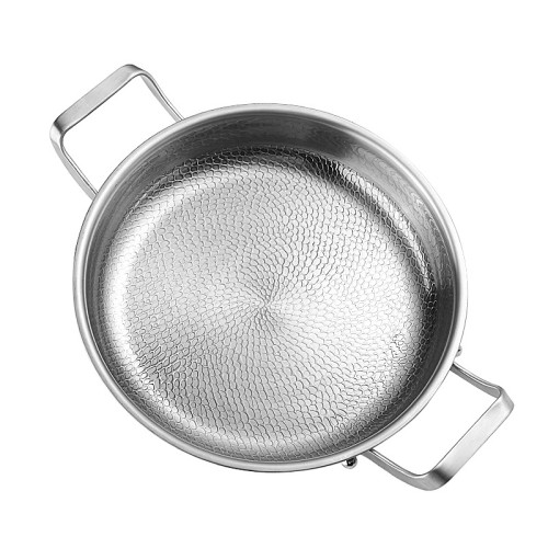 鈦平底鍋乾鍋不沾鍋家用雙耳煎鍋鈦牛排煎鍋電磁爐一體鍋