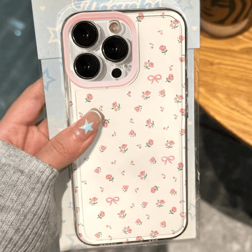 滿屏粉色碎花適用蘋果16PROMAX手機殼iPhone15/14可愛13軟殼12/11