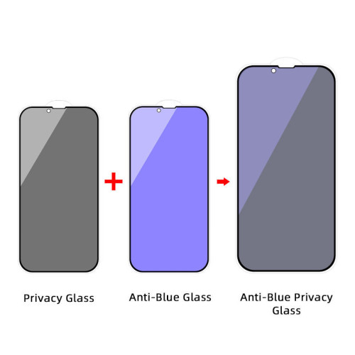 適用iphone13 PRO鋼化膜防窺膜紫光蘋果17 15 16 12 14防媮窺膜