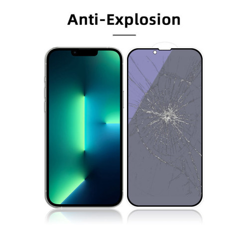 適用iphone13 PRO鋼化膜防窺膜紫光蘋果17 15 16 12 14防媮窺膜