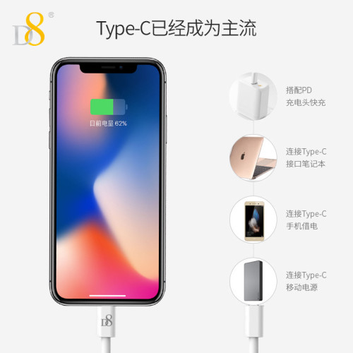D8Type-C轉lightning充電線MFI認証適用蘋果14/13/12/12 Pro