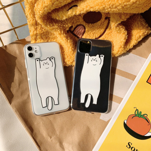 ins貓咪iphone16手機殼15pro適用11蘋果Xs max/xr透明14軟套8