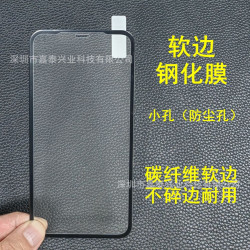 適用蘋果15Pro軟邊鋼化膜 12Pro霧面不碎邊 11ProMax防窺13 14PRO