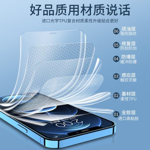 適用iPhone16水凝膜15Pro蘋果14Plus 13  鋼化膜12全屏17Promax