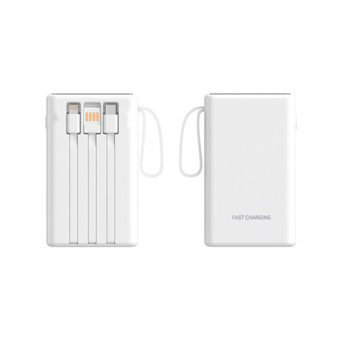 超級快充15自帶線充電寶可攜式雙向快充行動電源禮品