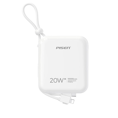 品勝充電寶10000安培20W快充PD大容量可攜式迷你自帶線行動電源