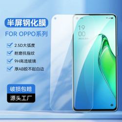 適用X50P鋼化膜R15 R17半屏鋼化A52玻璃RENO4高清膜A92S手機貼膜