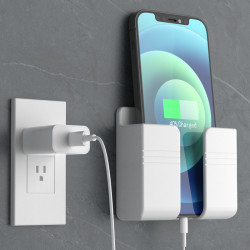 牆貼置物架手機充電放置架牆壁床頭浴室廚房收納盒免打孔支架防水