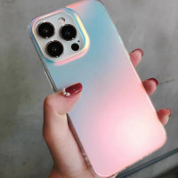 漸變鐳射適用iphone15promax蘋果17手機殼16磨砂14pro防摔13